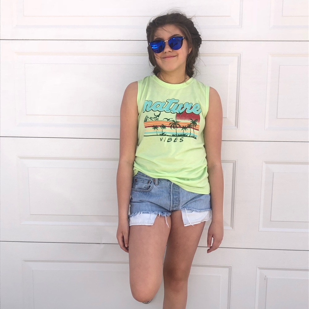 NEW in package summer neon muscle tank.